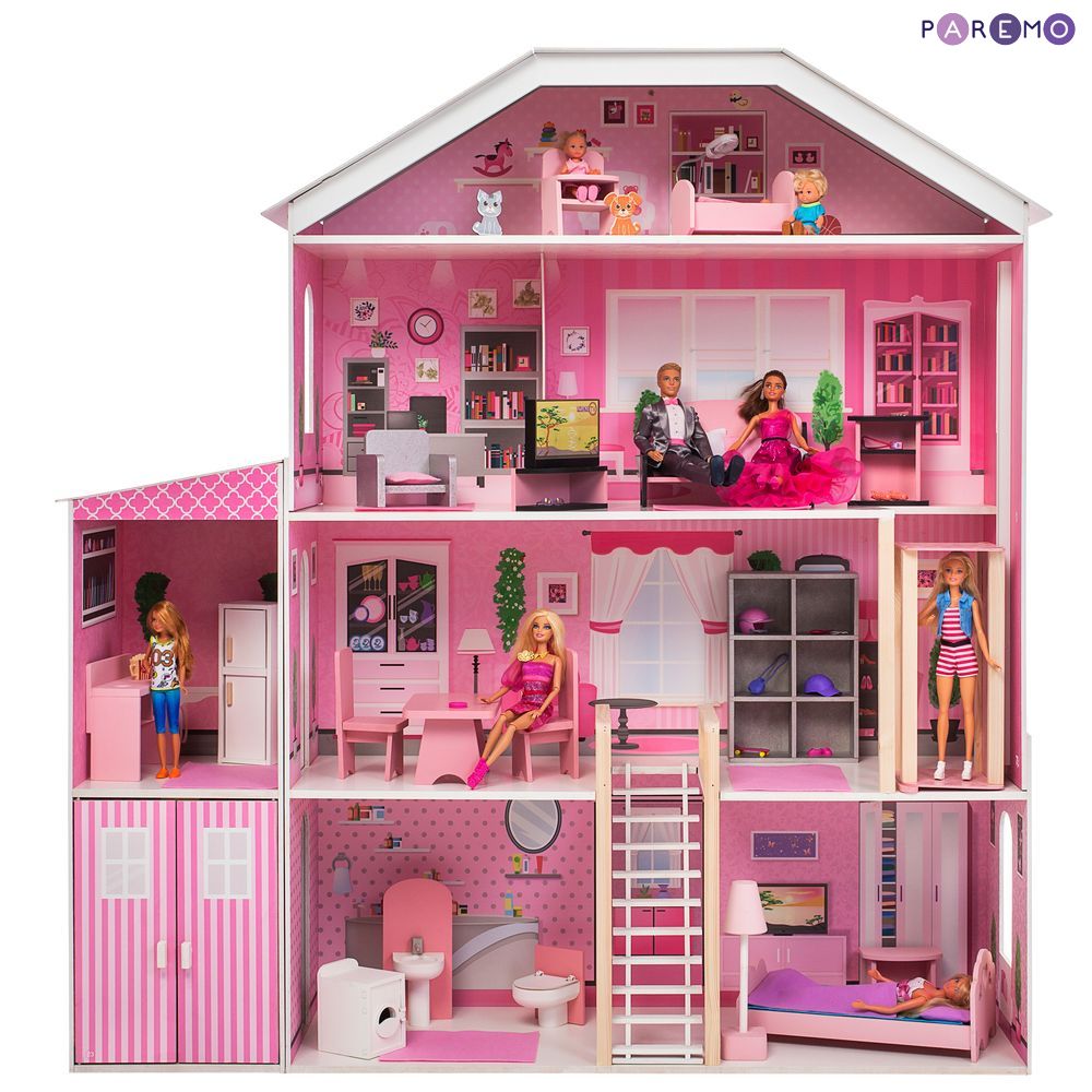 Интерактивный кукольный дом – Поместье Розабелла, с мебелью, свет, звук  